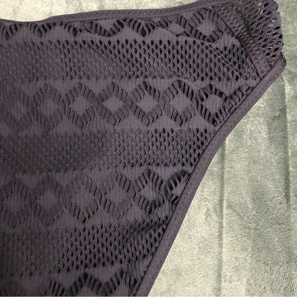 Becca By Rebecca Virtue Colorplay Crochet Hipster Swim Bottom Size S Black - Picture 9 of 14